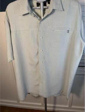 RedHead XL Men's Vented Fishing Shirt Short Sleeve Sage Green Micro Check Modal